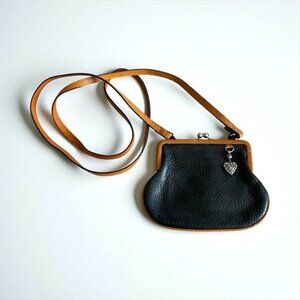 Brighton Black and Tan Leather Coin Purse